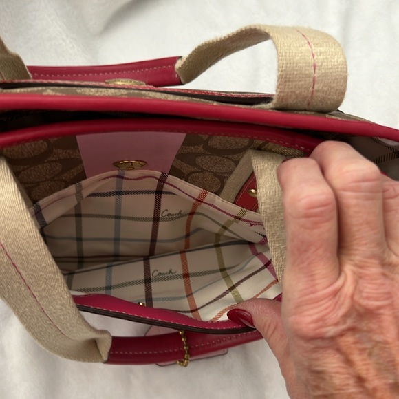 Coach gorgeous pink and brown double strap bag - Picture 4 of 9